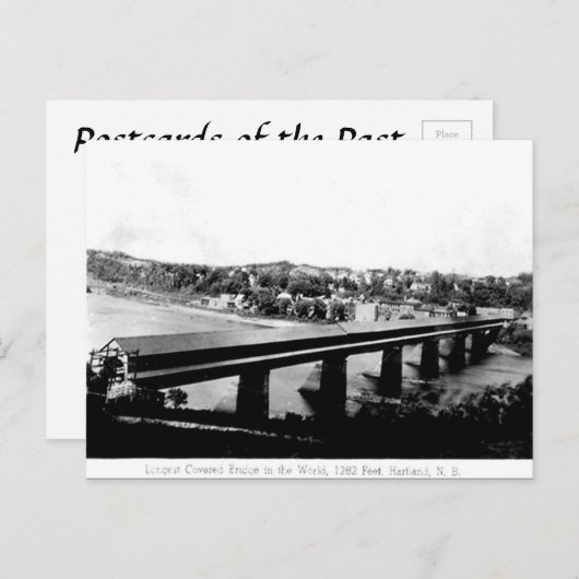 Old Postcard - Hartland, New Brunswick Postkarte (Vorne/Hinten)