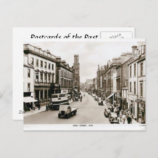 Old Postcard - High St, Ayr, Schottland Postkarte (Vorne/Hinten)