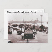 Old Postcard - HMS Hood, Portsmouth Hafen Postkarte (Vorne/Hinten)
