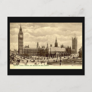 Old Postcard, Houses of Parliament, London Postkarte