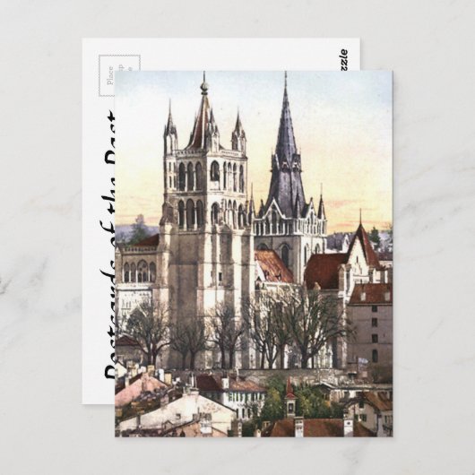 Old Postcard - Kathedrale, Lausanne, Schweiz Postkarte (Vorne/Hinten)