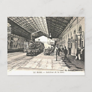 Old Postcard - La Gare, Le Mans, Sarthe, Frankreic Postkarte