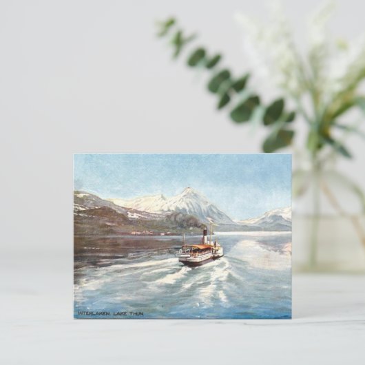 Old Postcard - Lake Thun, Interlaken, Schweiz Postkarte (Stehend Vorderseite)