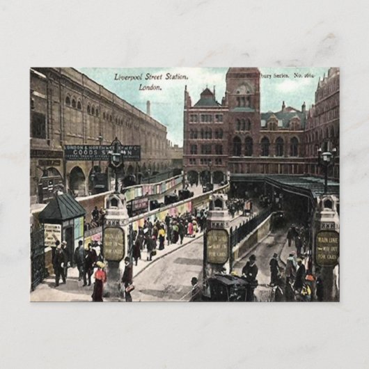 Old Postcard - Liverpool Street Station, London Postkarte (Vorderseite)