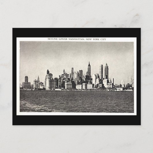 Old Postcard - Lower Manhattan Skyline Postkarte (Vorderseite)
