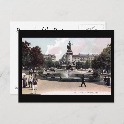 Old Postcard - Lyon, Frankreich - Place Carnot Postkarte (Vorne/Hinten)