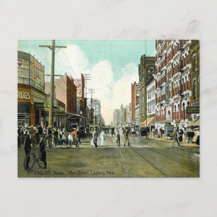 Old Postcard - Main Street, Dallas, Texas Postkarte