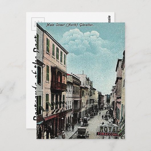 Old Postcard - Main Street North, Gibraltar Postkarte (Vorne/Hinten)