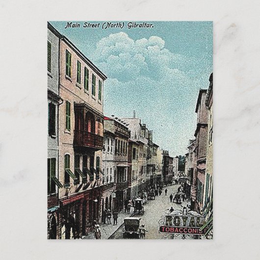 Old Postcard - Main Street North, Gibraltar Postkarte (Vorderseite)