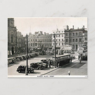 Old Postcard - Market Place, Derby Postkarte