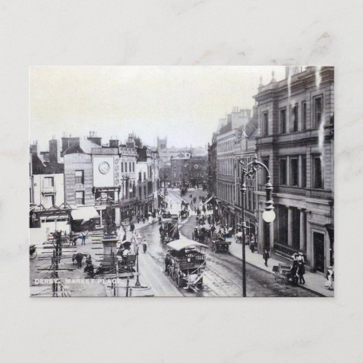 Old Postcard - Market Place, Derby Postkarte (Vorderseite)