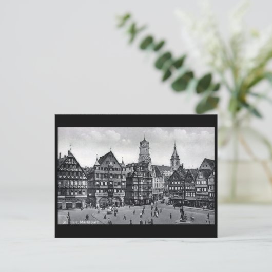 Old Postcard - Marktplatz, Stuttgart Postkarte (Stehend Vorderseite)