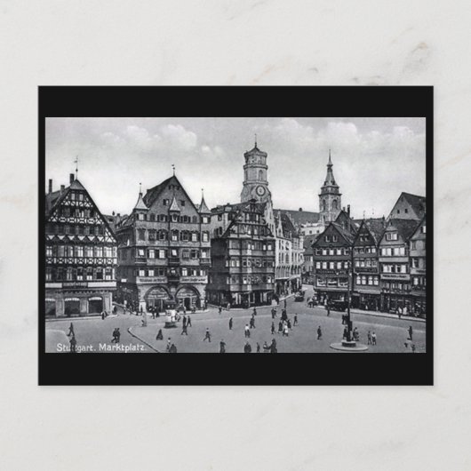 Old Postcard - Marktplatz, Stuttgart Postkarte (Vorderseite)