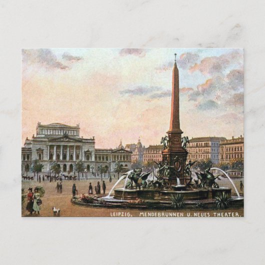 Old Postcard - Mendebrunnen, Leipzig Postkarte (Vorderseite)