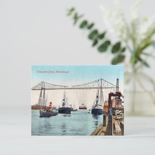 Old Postcard - Middlesborough Transporter Bridge Postkarte (Stehend Vorderseite)