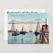 Old Postcard - Middlesborough Transporter Bridge Postkarte (Vorne/Hinten)