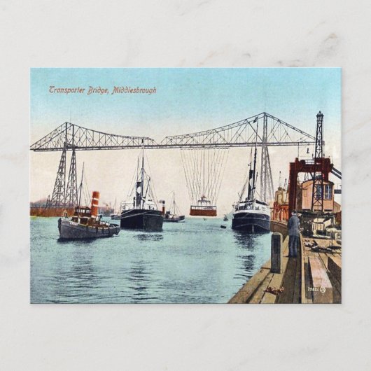 Old Postcard - Middlesborough Transporter Bridge Postkarte (Vorderseite)