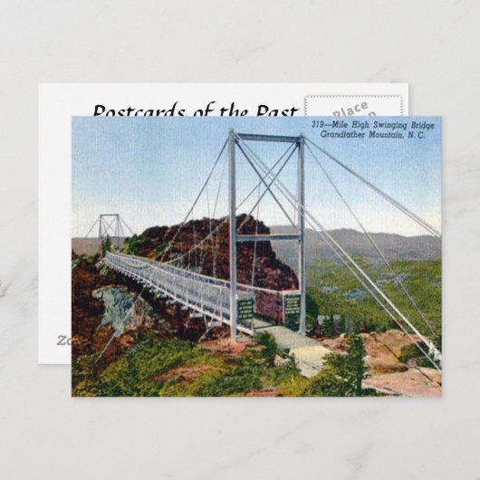 Old Postcard - Mile High Swinging Bridge, NC, USA Postkarte (Vorne/Hinten)