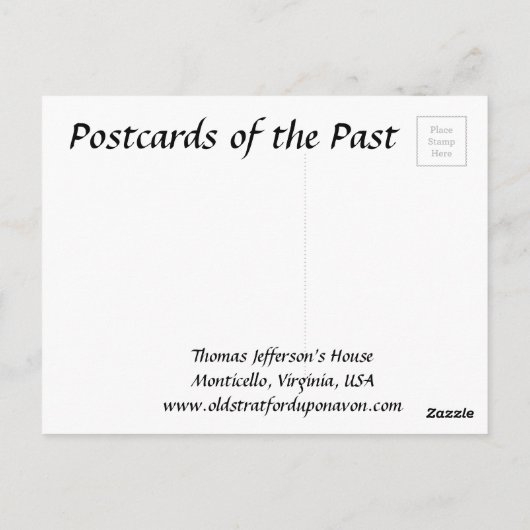 Old Postcard - Monticello, Virginia, USA Postkarte (Rückseite)