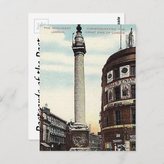 Old Postcard - Monument, City of London Postkarte (Vorne/Hinten)