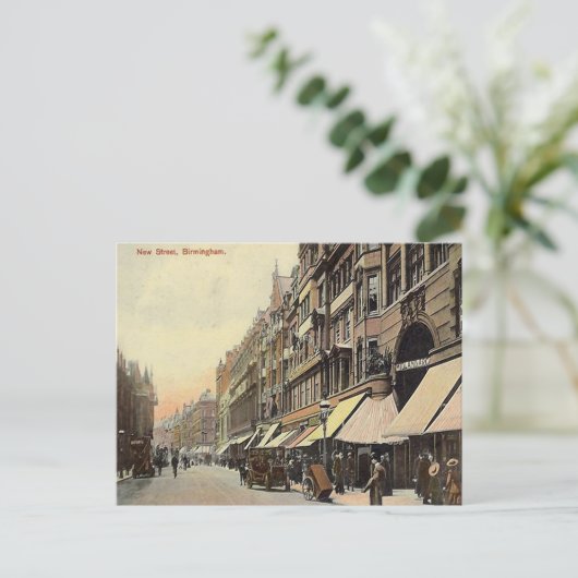Old Postcard - New Street, Birmingham Postkarte (Stehend Vorderseite)