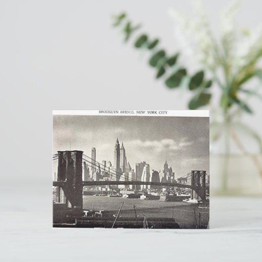 Old Postcard, New York City, Brooklyn Bridge Postc Postkarte (Stehend Vorderseite)