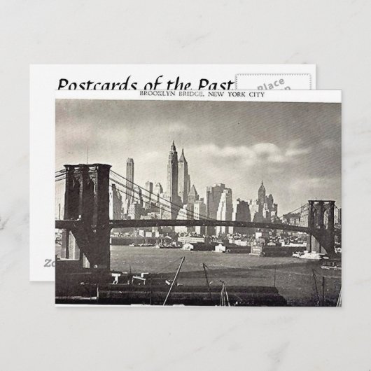 Old Postcard, New York City, Brooklyn Bridge Postc Postkarte (Vorne/Hinten)