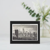 Old Postcard, New York City, Brooklyn Bridge Postkarte (Stehend Vorderseite)