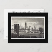 Old Postcard, New York City, Brooklyn Bridge Postkarte (Vorne/Hinten)