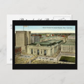 Old Postcard, New York City, Grand Central Station Postkarte (Vorne/Hinten)