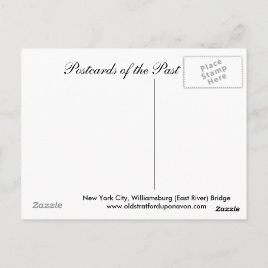Old Postcard, New York City, Williamsburg Bridge Postkarte (Rückseite)