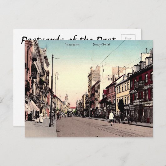 Old Postcard - Nowy Swiat, Warschau, Polen Postkarte (Vorne/Hinten)
