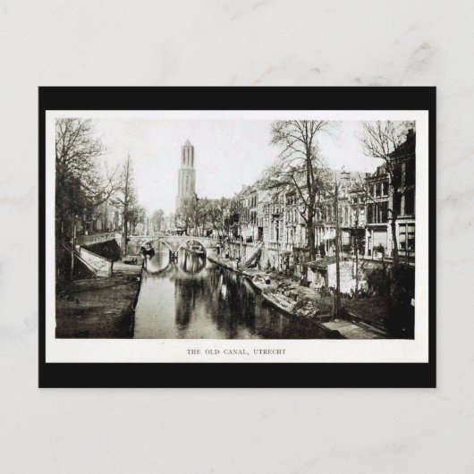 Old Postcard - Old Canal, Utrecht, Niederlande Postkarte (Vorderseite)
