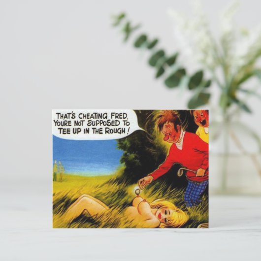 Old Postcard - Old Comic Golf Postcard Postkarte (Stehend Vorderseite)