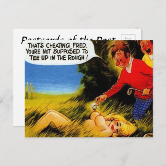 Old Postcard - Old Comic Golf Postcard Postkarte (Vorne/Hinten)