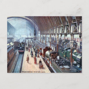 Old Postcard - Paddington Station, London Postkarte