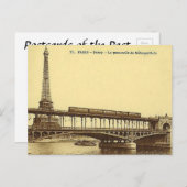 Old Postcard - Paris, Passy - Tour Eiffel Postkarte (Vorne/Hinten)
