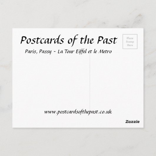 Old Postcard - Paris, Passy - Tour Eiffel Postkarte (Rückseite)