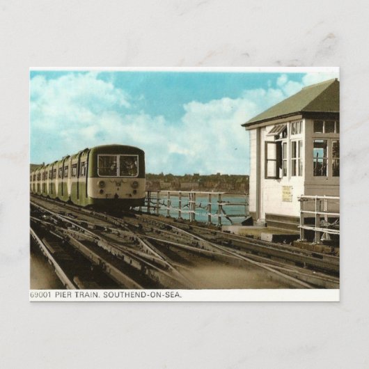 Old Postcard - Pier Train, South-on-Sea Postkarte (Vorderseite)