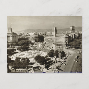 Old Postcard - Plaza de Cataluna, Barcelona Postkarte