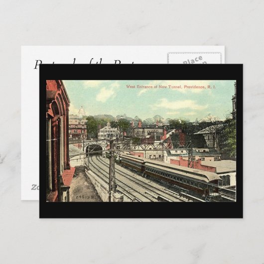 Old Postcard - Providence RI, Eisenbahntunnel Postkarte (Vorne/Hinten)
