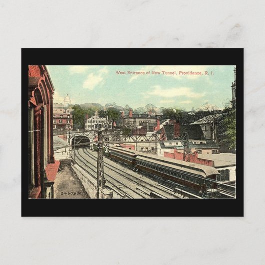Old Postcard - Providence RI, Eisenbahntunnel Postkarte (Vorderseite)