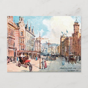Old Postcard - Queen Street, Auckland, Neuseeland Postkarte