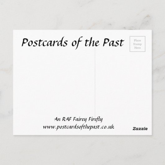 Old Postcard - RAF Fairey Firefly Postkarte (Rückseite)