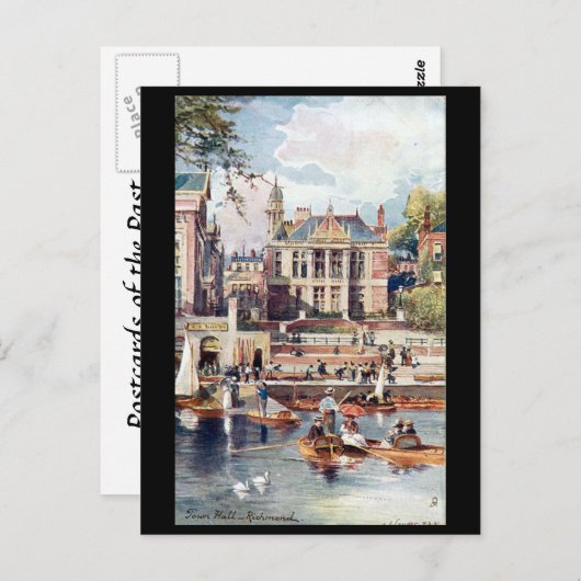 Old Postcard - Rathaus, Richmond, London. Postkarte (Vorne/Hinten)