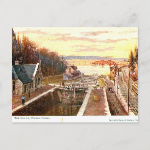 Old Postcard - Rideau Canal Locks, Ottawa, Kanada Postkarte