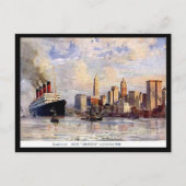 Old Postcard - RMS Aquitania verlassend New York Postkarte (Vorderseite)