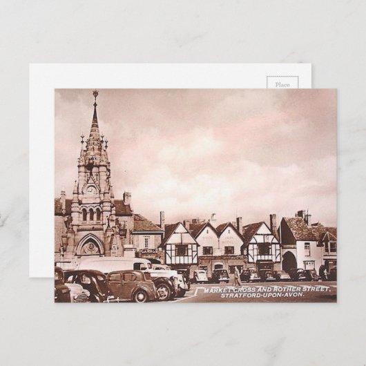 Old Postcard - Rother St, Stratford-upon-Avon Postkarte (Vorne/Hinten)
