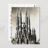 Old Postcard - Sagrada Familia, Barcelona Postkarte (Vorne/Hinten)