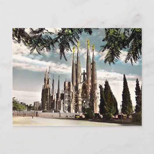 Old Postcard - Sagrada Familia, Barcelona Postkarte (Vorderseite)